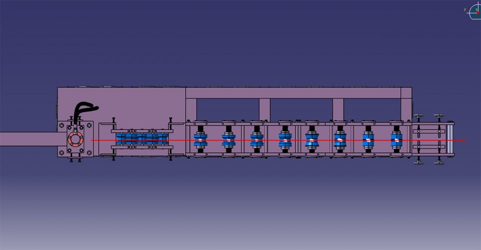下排冷弯轧辊调到一条直線(xiàn)上
